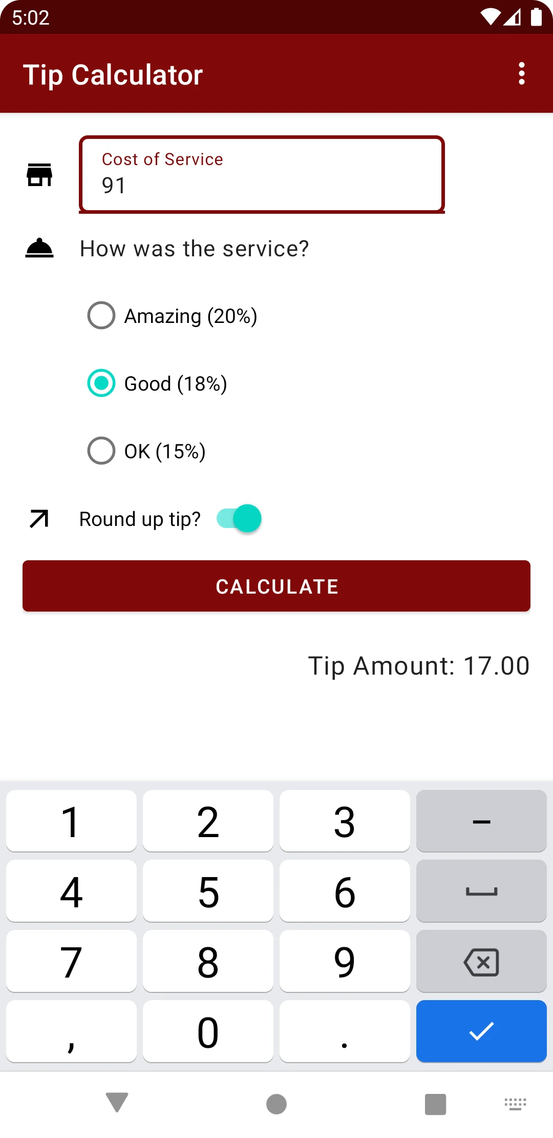 Tip Calculator screenshot