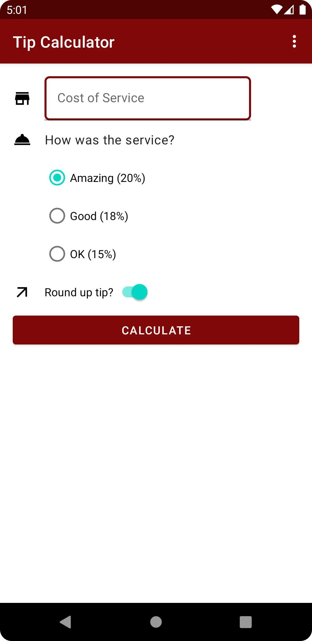 Tip Calculator screenshot